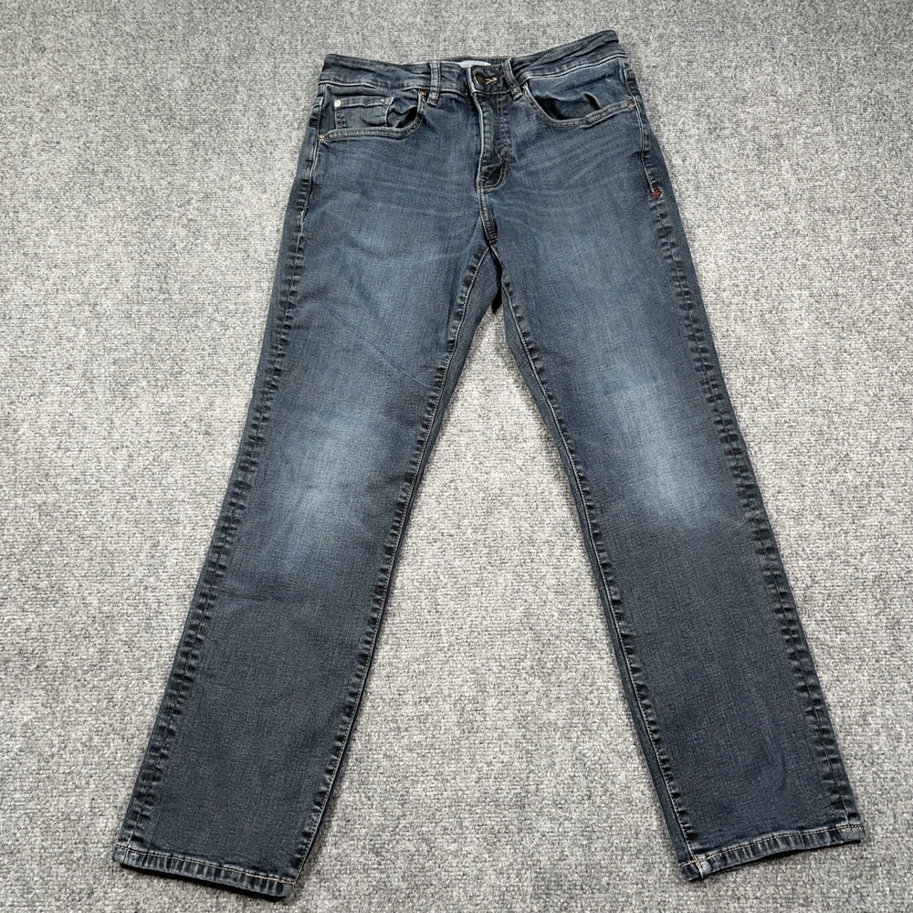 Warp + Weft Mens 31X30 ORD Chicago Straight Stretch Blue Highlands Denim Jeans